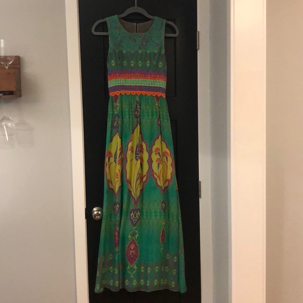Anthropologie multi-colored patterned dress